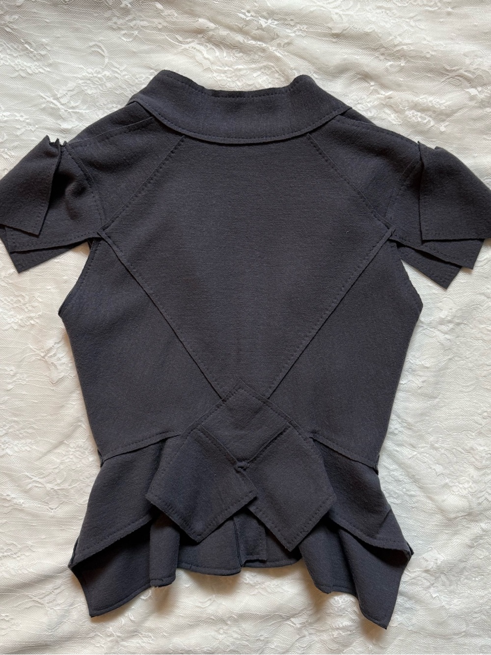 Vintage Bottega Veneta Grey Sculptural Architectural Top Made in Italy - Picture 3 of 9